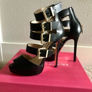 Kristen Cavallaro Lark Black Buckle Heels
